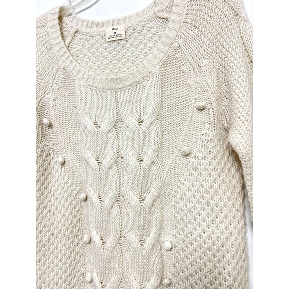 Pins & Needles Womens Ivory Cable Knit Sweater Size M - Picture 3 of 8
